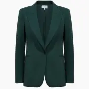 Reiss Jade Wool Blend Blazer Bottle Green Size 6