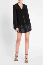 Sass & Bide Top "So Long Baby" BNWT size XXXS. RRP $350. Relaxed , sheer, black