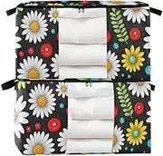 95 L zippered under bed shoe storage with Reinforced Handles, clear window under bed containers for King Comforter Bedding Pillow Sheet