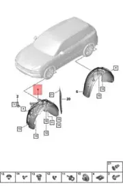 Genuine PORSCHE Wheel Housing Liner 9Y0810972H