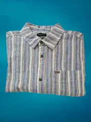 BUFFALO DAVID BITTON MEN LONG SLEEVE SIDE POCKETS CASUAL DRESS SHIRT - SIZE M