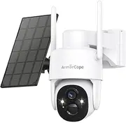 Armorcope Solar Security Cameras Wireless Outdoor,360° View Battery Powered with Spotlight Color Night Vision,2K WiFi Home Security,PIR Sensor,Wireless Easy Install, 2.4 GHz Wi-Fi