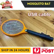 Electric Bug Zapper Tennis Racket Mosquito Fly Swatter Insect Killer Battery AU