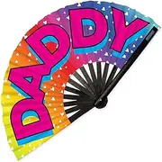 SoJourner Bags Rave Fan - Folding Hand Fan for Dance & Festival - Large Collapsible Bamboo Fan - Extra Fab Clack Fan - Rave Accessories
