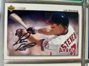 2 Lee Stevens autographed baseball cards