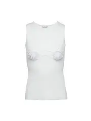 [Magda Butrym] Magda Butrym-Canotta Reggiseno All`Uncinetto In Bianco-Donna 36 FR
