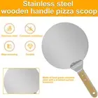 Pizza Lifter Stainless Steel Pizza Peel with Wood Handle Dishwasher Safe qixAA