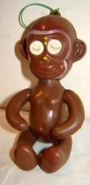 Vintage 1960s MONKEY W/ FLICKER EYES Carnival Doll Blow Mold