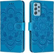 for Samsung Galaxy A33 5G Case Wallet with Card Holder Kickstand Magnetic Soft Leather Flip Fold Case for Samsung A33 5G Cover (Blue)