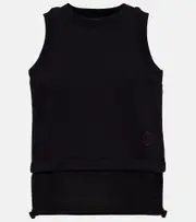 [Moncler] Moncler Layered cotton tank top UK 16 black