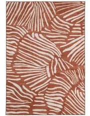 [Miss Amara] Ashlyn Palm Print Washable Rug in Brown