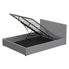 Milano Double Heavy Duty Luxury Gas Lift Bed Frame w/ Headboard M1 Grey