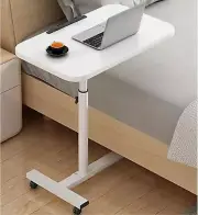 Mobile Overbed Table with Wheels, Height Adjustable Bedside Desk Hospital Bed Ta