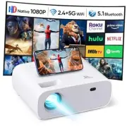 WiFi & Bluetooth 1080P Projector, 18000 Lumens - Portable Movie Projector
