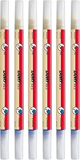 LAMY Ink-x Plastic Ink Eraser with Eraser Tip and Correction Tip - Only for Erasing Royal Blue Ink - Strawberry/Cream Set of 6, Tip M