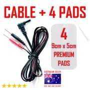 ALDI TENS compatible ELECTRODE PADS CABLE + 4 LARGE 9cm x 5cm PREMIUM PADS