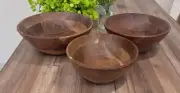 Set of 3 Handcrafted Acacia Wood Salad Bowls – Serving Bowls –Fruit Bowls