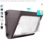 LUXRITE LED Wall Pack Light with Photocell Sensor, 40W50W60W Switch, Up to 9000