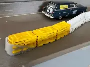 1:87 HO Scale Traffic Crash Barrier Sled and Construction Jersey Barriers