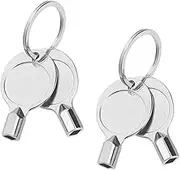 LT Easiyl 4Pcs Metal Silver Square Socket Spanner Key Square Opening Keys with Keychain 5mm Multifunctional Plumber's Tool Key for Gas Electricity Meter Boxes Tap lock