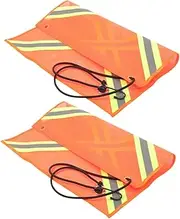 KITANDOVE 2pcs Weatherproof Reflective Safety Flags Mesh Warning Flags for Cars Trucks and Trailers High Visibility Outdoor Use Double-sided Design