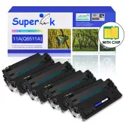 4 PACK Q6511A Toner Cartridge for HP LaserJet 2400 2410 2430dtn 2430n 2430tn