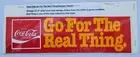 Vintage 1980's Coca Cola Coke Bumper Sticker Go For The Real Thing