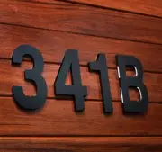 150mm LETTERBOX HOUSE NUMBERS 3D BLACK STICK ON ADHESIVE- Wall, Door Mount 0-9