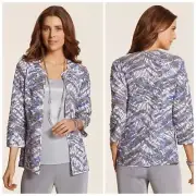 Chico's NWT Sequined Shimmering Applique Kimono Evening Jacket Size L