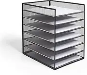 Staples TRU RED TR57565-CC 6 Compartment Wire Mesh File Organizer, Matte Black