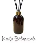 Tall Boston REED DIFFUSER GLASSWARE Amber Glass w/ Gold Lid 200ml DECOR AROMA