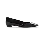 [Roger Vivier] Roger Vivier-Black Belle Vivier 25 Leather Pumps-Donna 40 IT