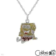 Cute Sponge Bob Necklace Made in 925 Sterling silver 15"