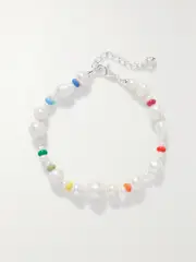 [FRY POWERS] FRY POWERS - Coco Silver, Pearl And Enamel Anklet - Multi - One size One size Multi