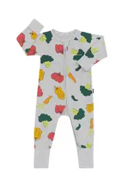 [Bonds] Bonds Baby Zip Cotton Wondersuit in Veggie Salad Grey Marle Size: 6-12 Months 6-12 Months Veggie Salad Grey Marle