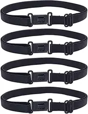 VASANA 10PCS Black Adjustable Bow Tie Straps Elastic Bow Tie Extenders with Plastic Insert Buckle Handmade Pre-Tied Bowknot Strap for Adults Women Men, Black