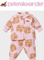 BNWT PETER ALEXANDER BABY GIRL TEDDY PJ SET 6-12 MONTHS