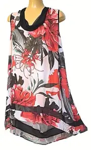 TS TAKING SHAPE plus size XS / 14 Take Your Fancy Tunic sheer layer drape NWT!