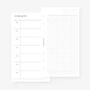 Personal Undated Weekly with Grid Week on Two Pages for Filofax Personal, LV MM agenda refill 6 hole 3.75 x 6.75