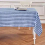 Solino Home 100% Pure Linen Blue Tablecloth | Bistro