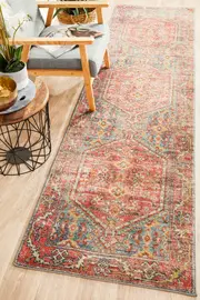 Abode Rug Culture Crimson Multi Vintage Look Aztec Runner Rug