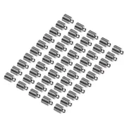 50 PCS Cord End Cap 6.5mm Inner Diameter Barrel End Caps Black