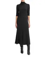 Vince Elbow Sleeve Turtleneck Dress
