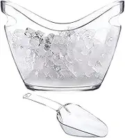 Clear Ice Bucket - Multifunctional Drink Tub with Handle | Cooling Large Ice Bucket for Wine Champagne, Bar Supplies for Family Gatherings, Cocktail Bar