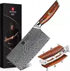 XINZUO Damascus Steel 7 Inch Cleaver Knife, Professional Butcher Knife Sharp Chi