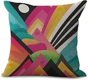Cushion covers Cushion Covers 40cm x 40cm Orange Purple Sun Cushion Covers Invisible Zipper Sofa Cushions Outdoor Cushions Garden Cushions Decorative Pillows Square Pillow Case(Abstract Pink Yellow,(5