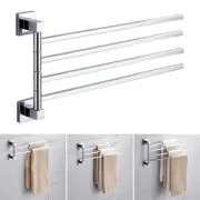 2-4Armig Square Movable Towel Bar for Bathroom Towel Rack Storage ShelfⓀ❄