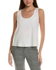 St. John Scoop Neck Silk-Blend Shell