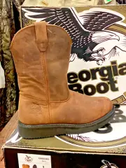 Men's 10" Pull-On Georgia Boots GB00365, Oil & Slip Resistant size 13 Wide