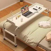 Adjustable Height and Width Mobility Table with Wheels for Living Room Bedroom Office Rolling Laptop Desk for Stretchable Lazy Multi Functional Use (Black)